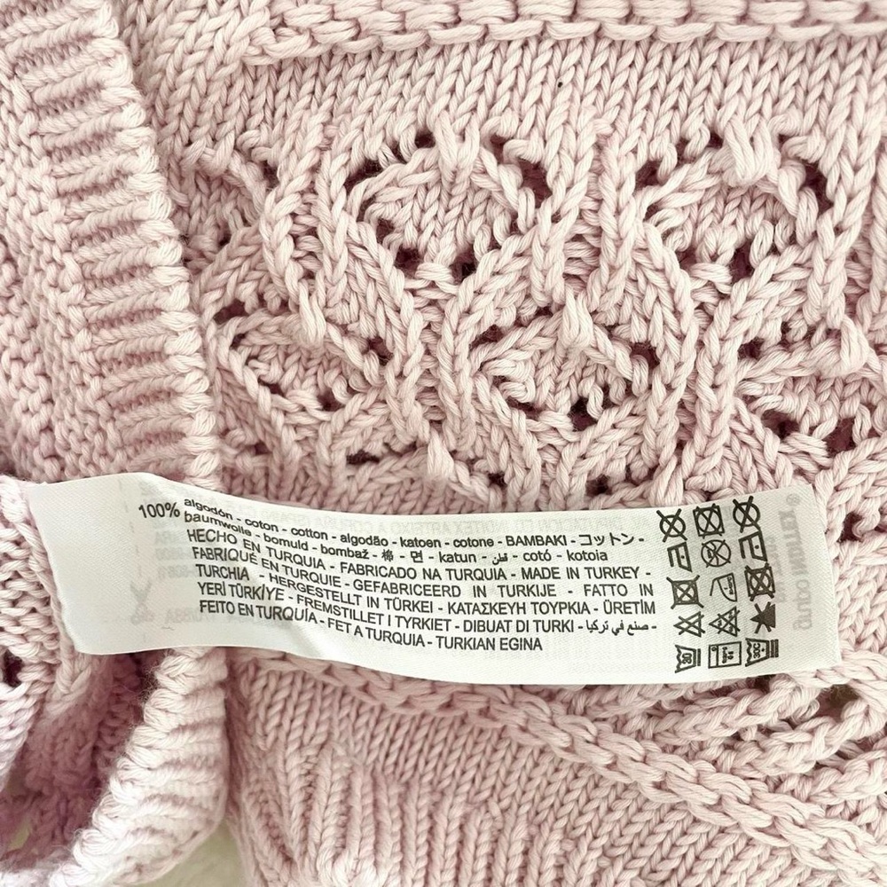 Zara | Pink lilac knitted short sleeve sweater collared top | Size M - Picture 7 of 7